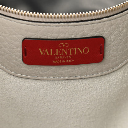 Valentino Garavani Grained Calfskin Rockstud Shoulder Tote Pastel Grey 5 of 7
