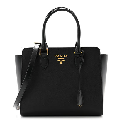 Prada Saffiano Soft Calfskin Small Zippered Tote Black 1 of 9
