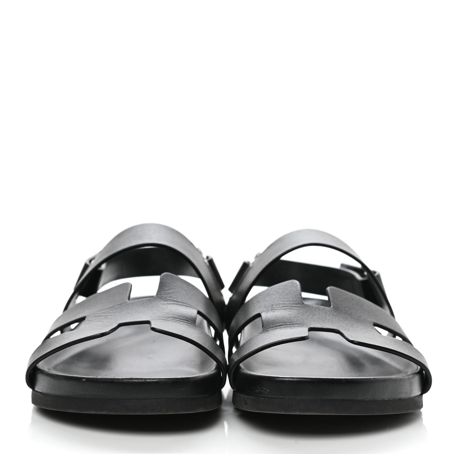 Hermes Calfskin Womens Takara Sandals 41 Black 2 of 11
