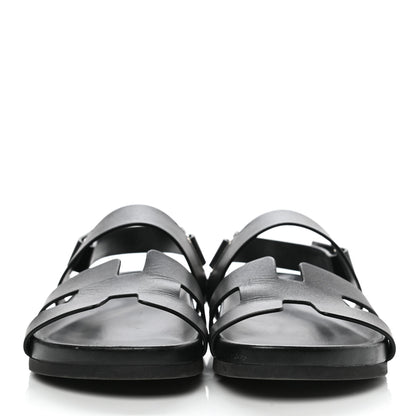 Hermes Calfskin Womens Takara Sandals 41 Black 2 of 11