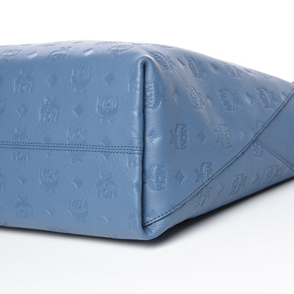 MCM Calfskin Ottomar Monogram Large Klara Hobo Luft Blue 11 of 11