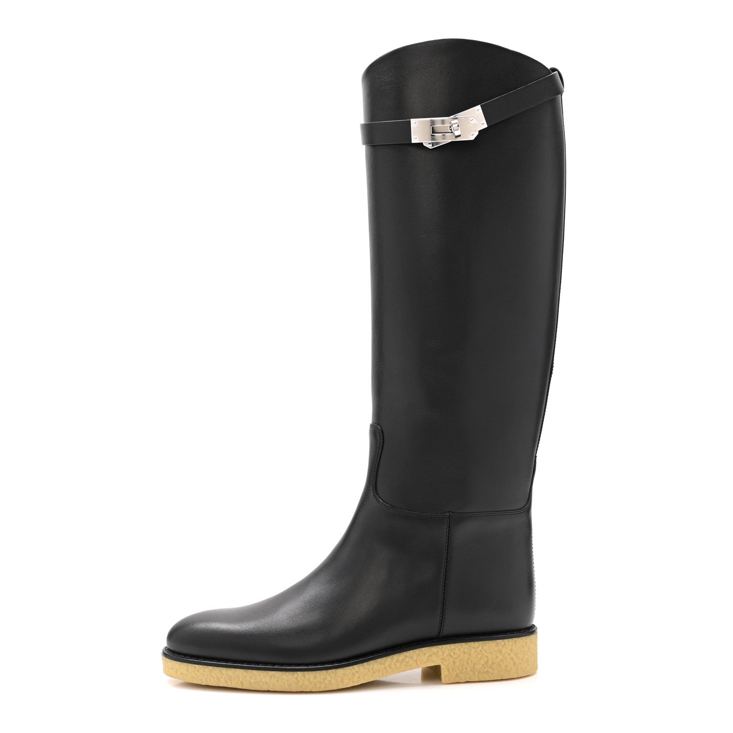 Hermes Calfskin Faustine Boots 36.5 Black 1 of 9