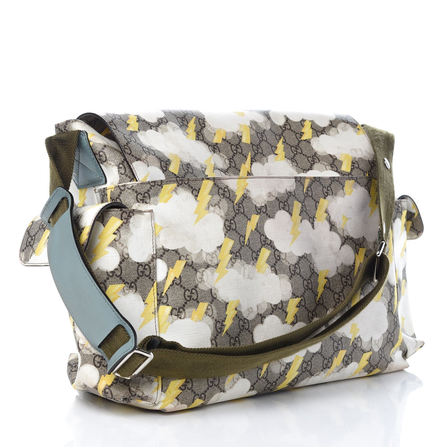 Gucci GG Plus Monogram Lightning Bolt Messenger Diaper Bag Beige 3 of 9
