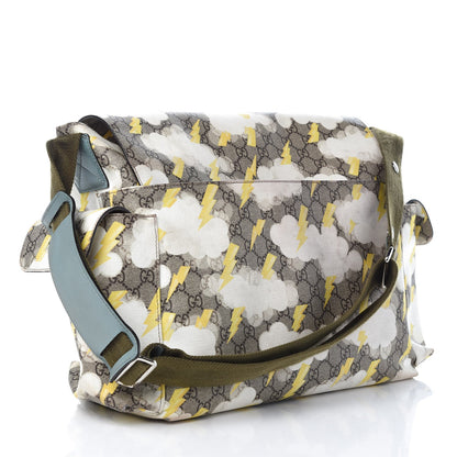 Gucci GG Plus Monogram Lightning Bolt Messenger Diaper Bag Beige 3 of 9