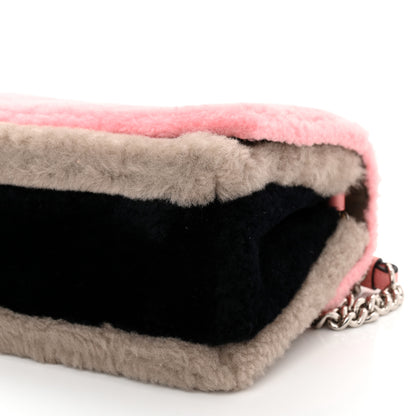 Fendi Shearling Vitello Century F is Fendi Small Kan I Shoulder Bag Pink Tortora Blue 11 of 11