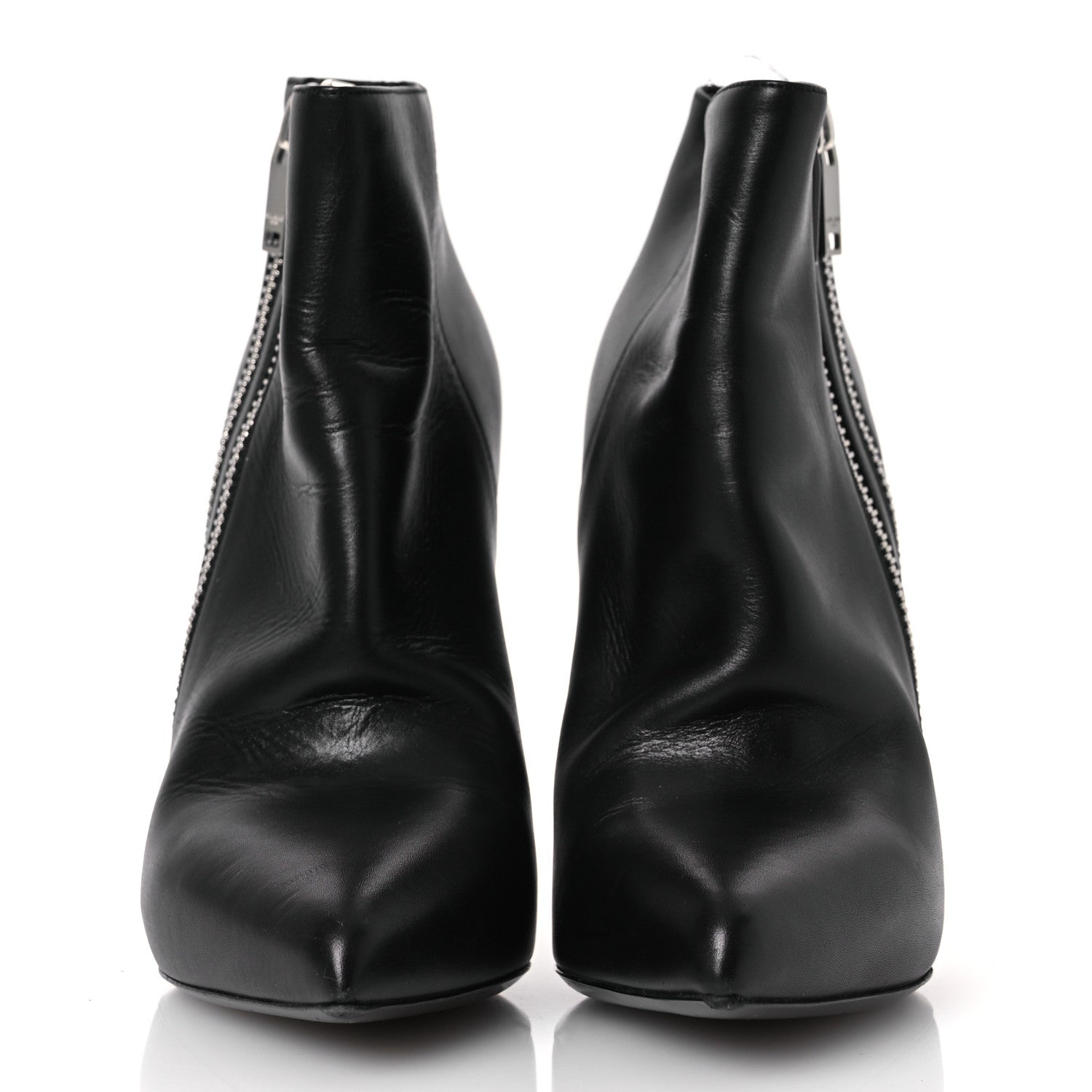 Saint Laurent Calfskin Double Zipper Booties 38 Black 3 of 11