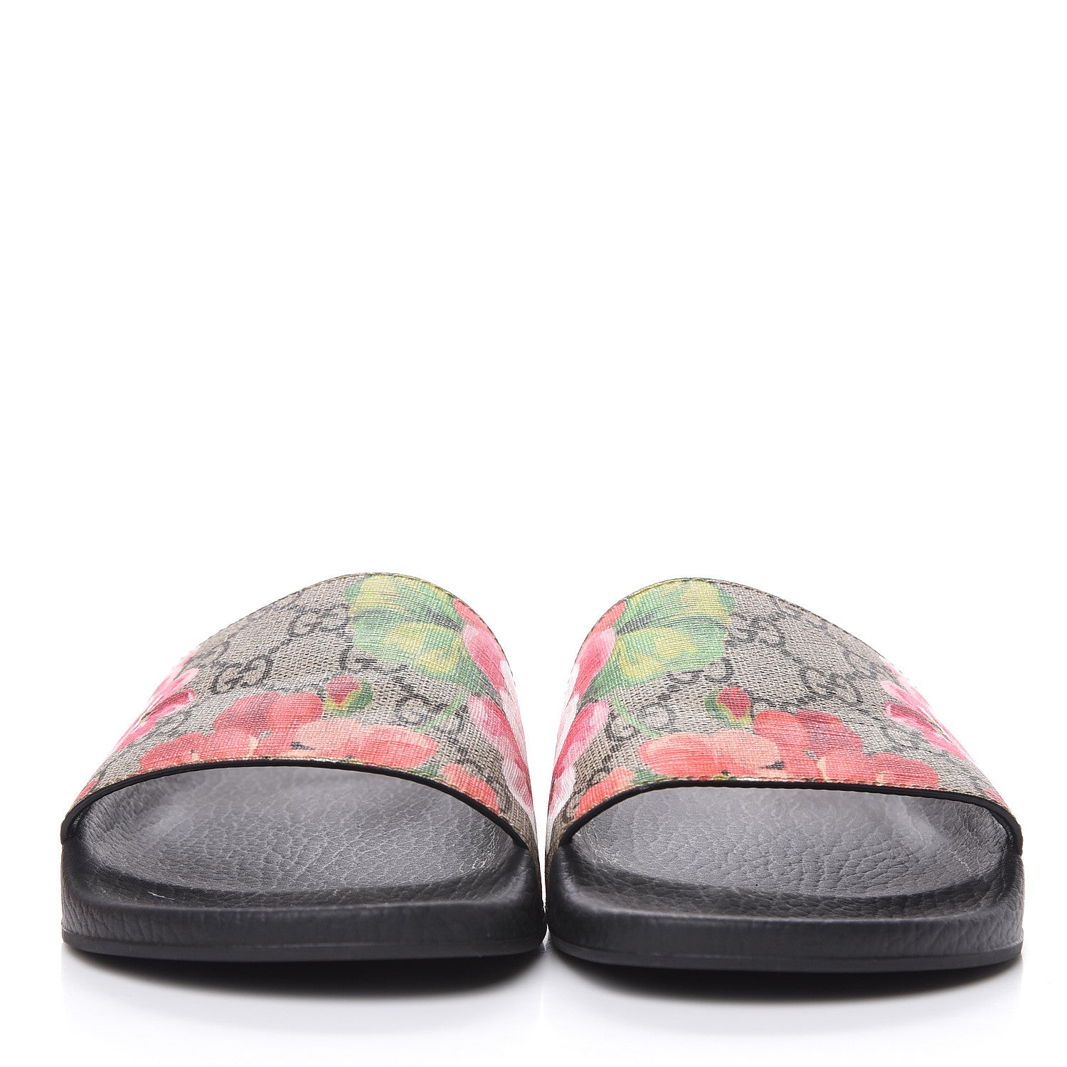 Gucci GG Supreme Monogram Blooms Slide Sandals 37 Beige Multicolor 2 of 7