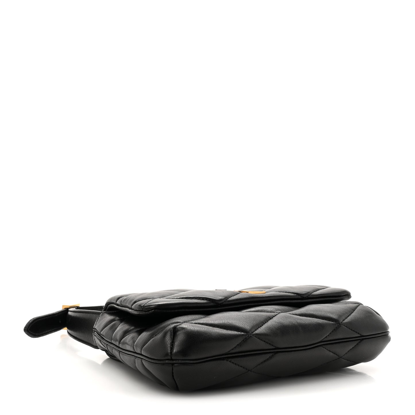 Lambskin Quilted Le 57 Diamond Shoulder Bag Black