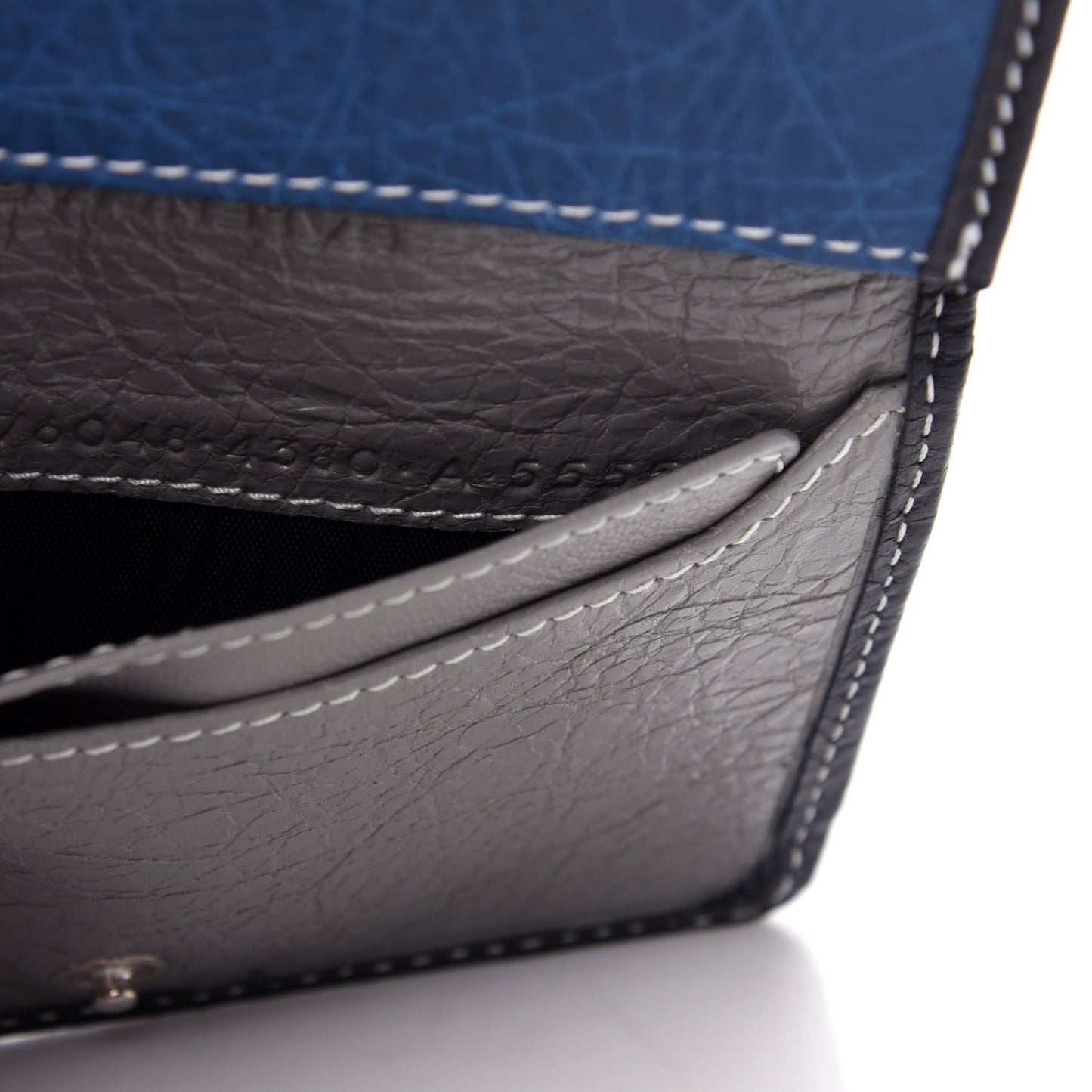 Veau Arena Multicolore Bazar Bi-Fold Card Case Bleu Gris White Black