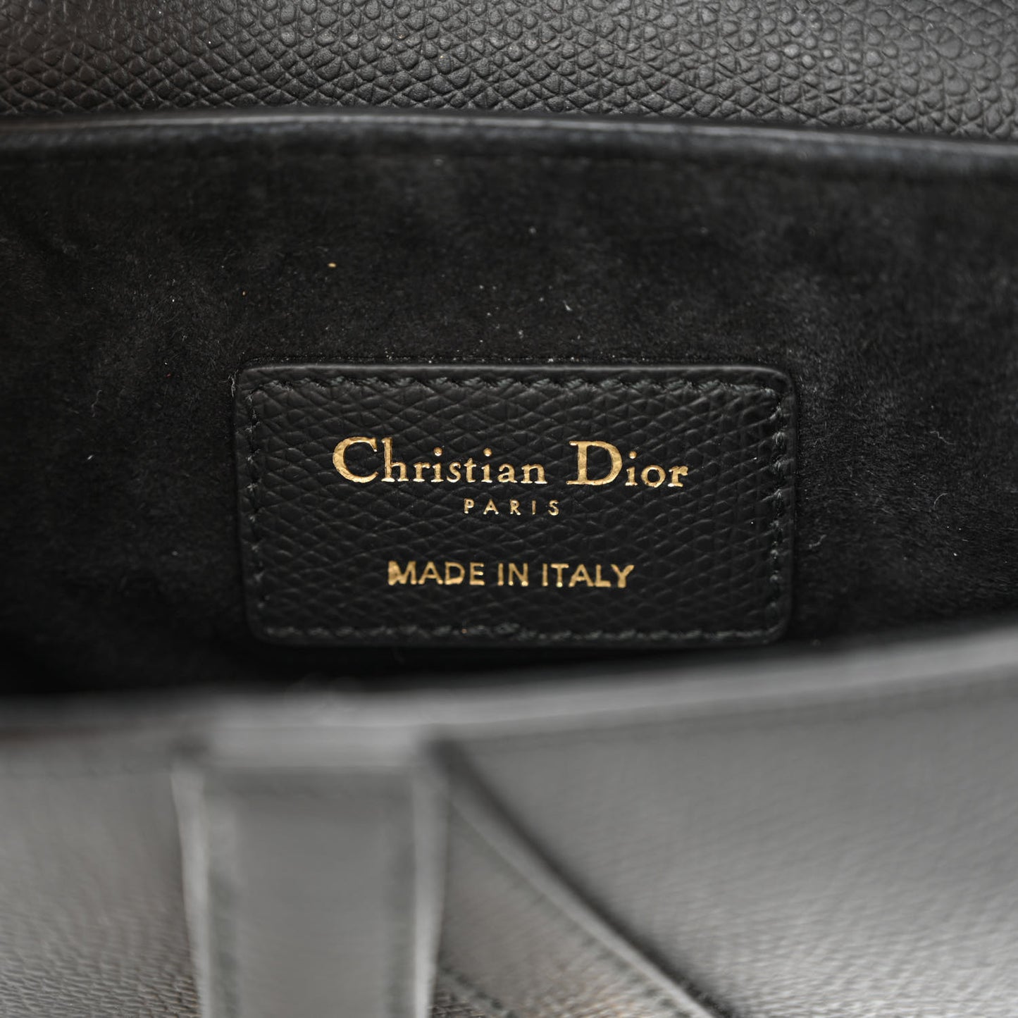 Grained Calfskin Mini Saddle Bag Black