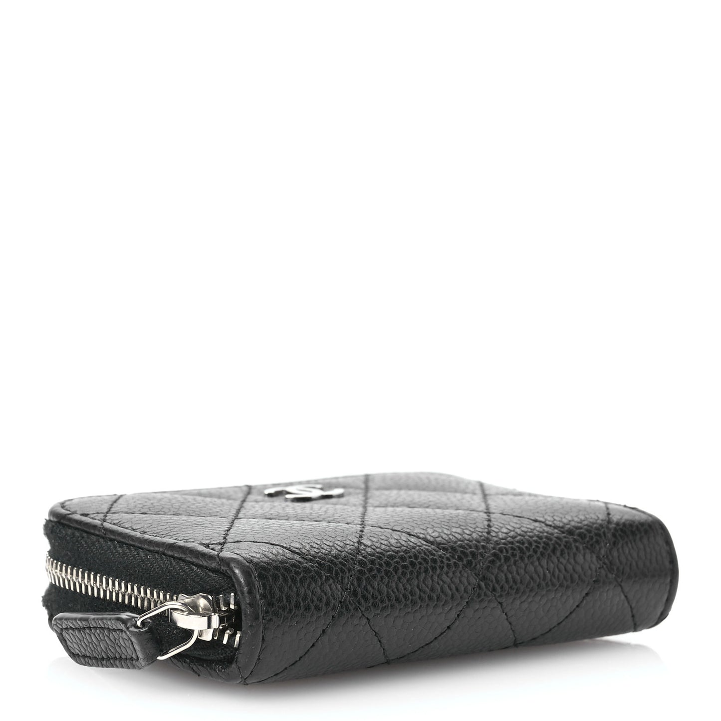 Caviar Quilted Classic Zipped Coin Purse Black