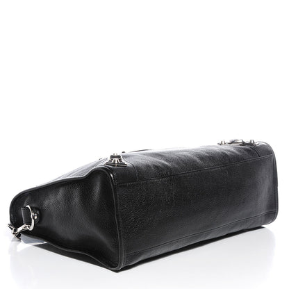 Balenciaga Chevre Silver Metallic Edge Hardware City Black 4 of 14