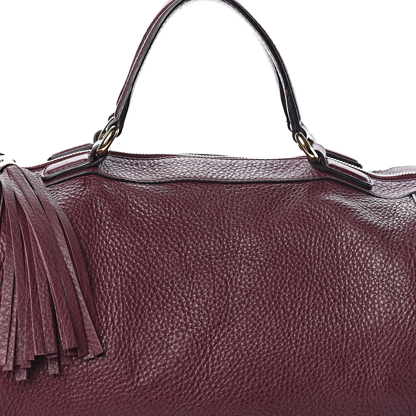 Pebbled Calfskin Medium Soho Boston Burgundy