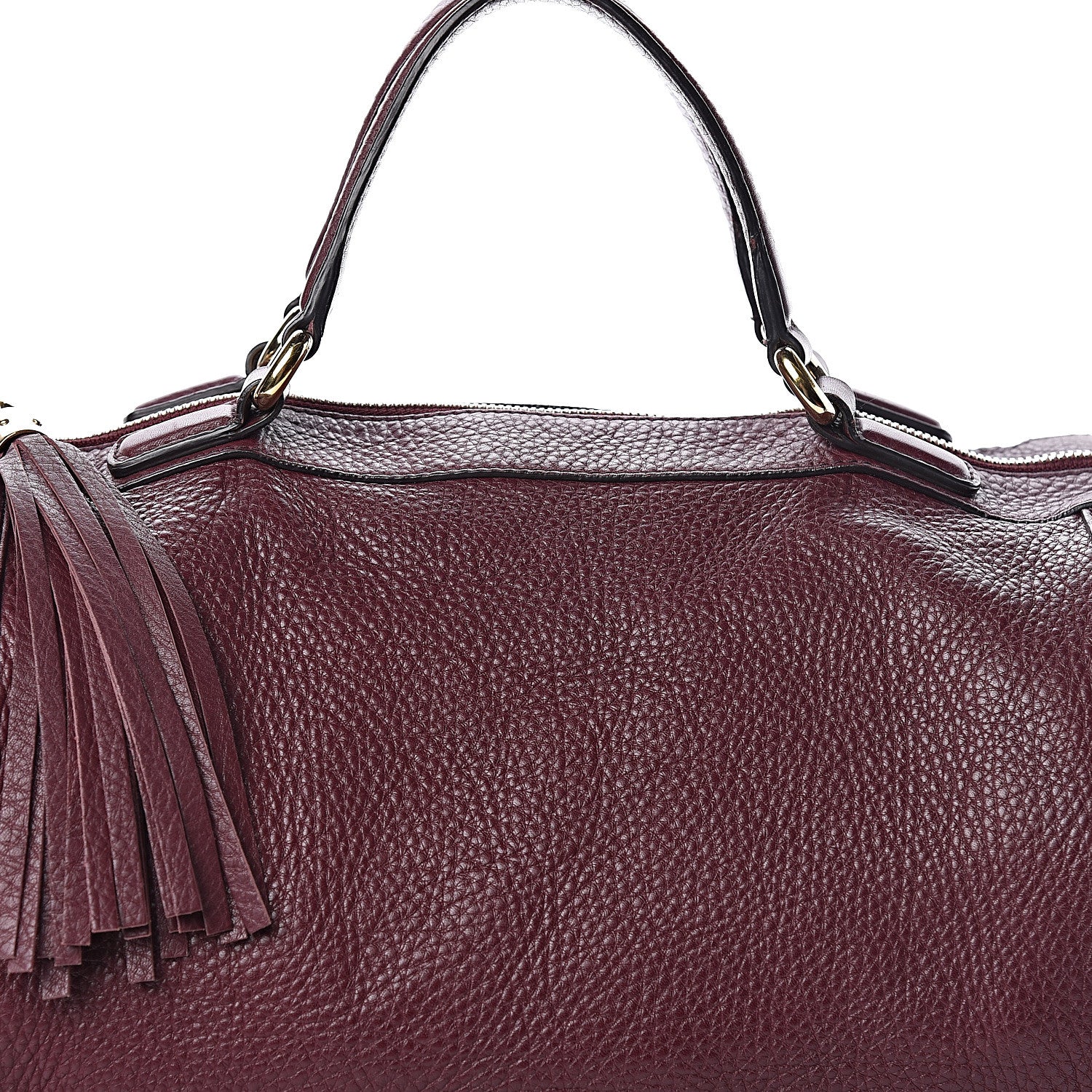 Gucci Pebbled Calfskin Medium Soho Boston Burgundy 14 of 14