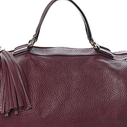 Gucci Pebbled Calfskin Medium Soho Boston Burgundy 14 of 14