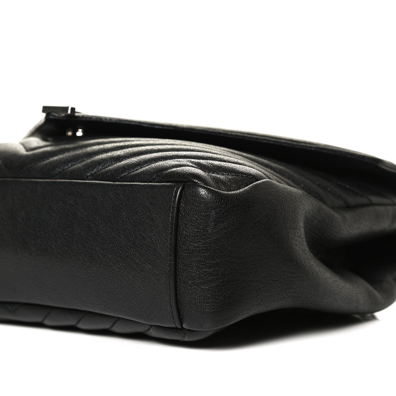 Saint Laurent Sheepskin Matelasse Chevron Monogram Large College Satchel Black 11 of 11