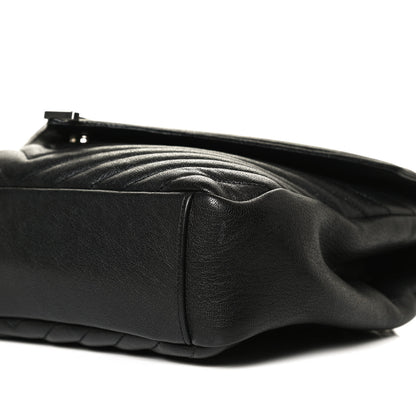 Saint Laurent Sheepskin Matelasse Chevron Monogram Large College Satchel Black 11 of 11