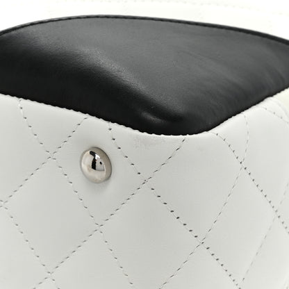Chanel Calfskin Quilted Large Cambon Bowler White Black 10 of 15