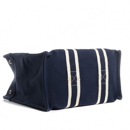 Hermes Cotton Canvas Fourre Tout PM Tote Navy 4 of 15