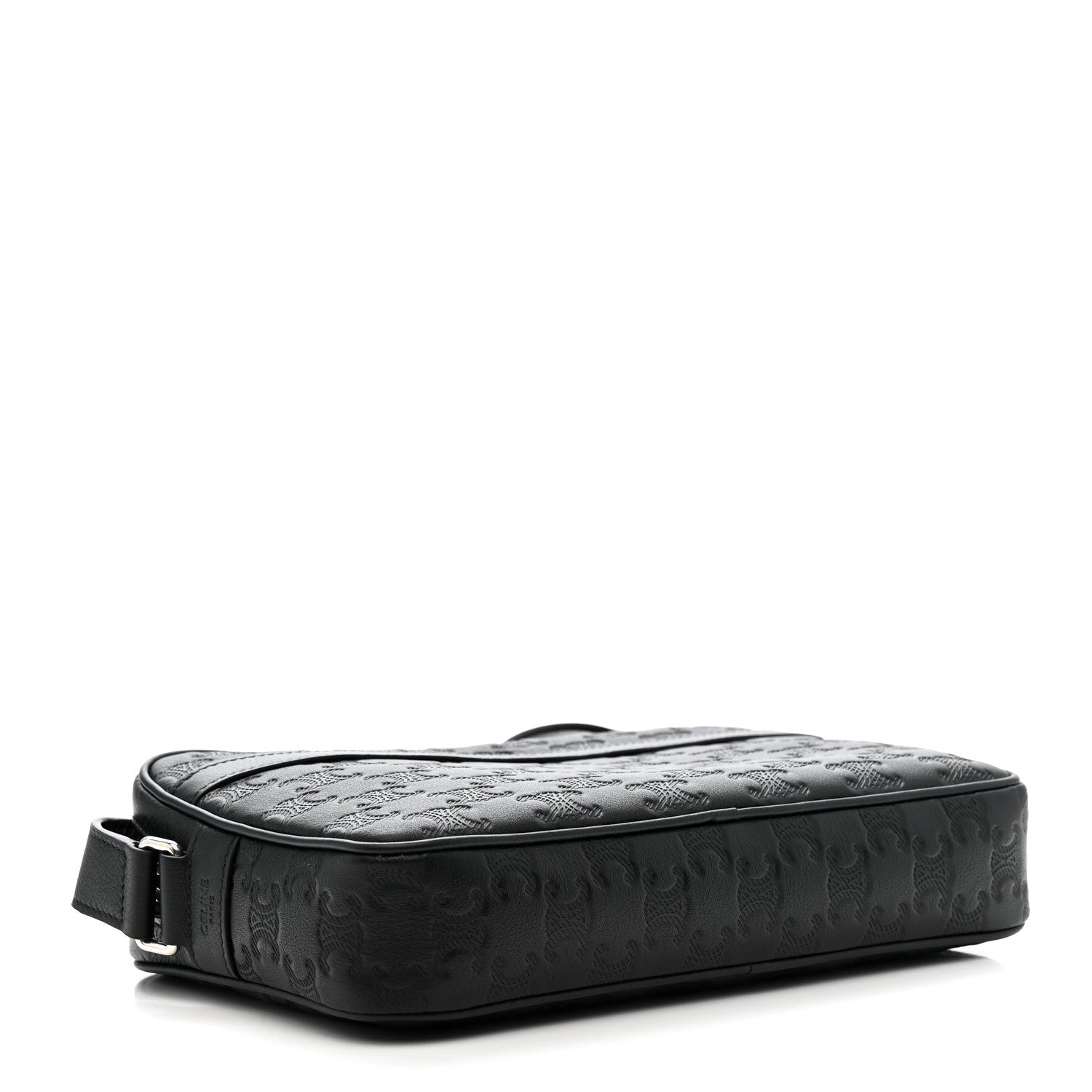 Celine Calfskin Triomphe Embossed Medium Messenger Bag Black 4 of 11
