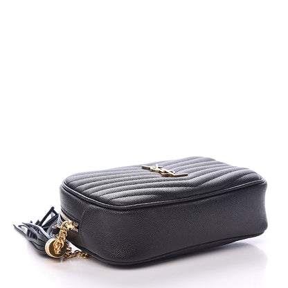Saint Laurent Grain De Poudre Matelasse Monogram Mini Lou Camera Bag Black 4 of 10