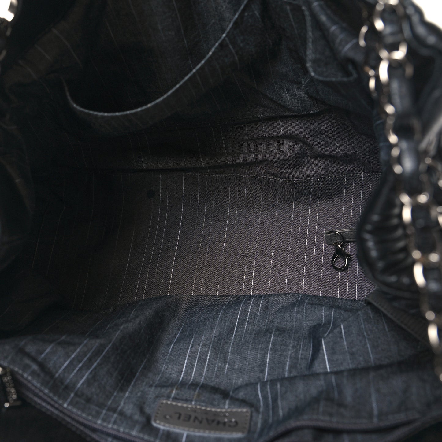 Lambskin Quilted In Out Flap Tote Black