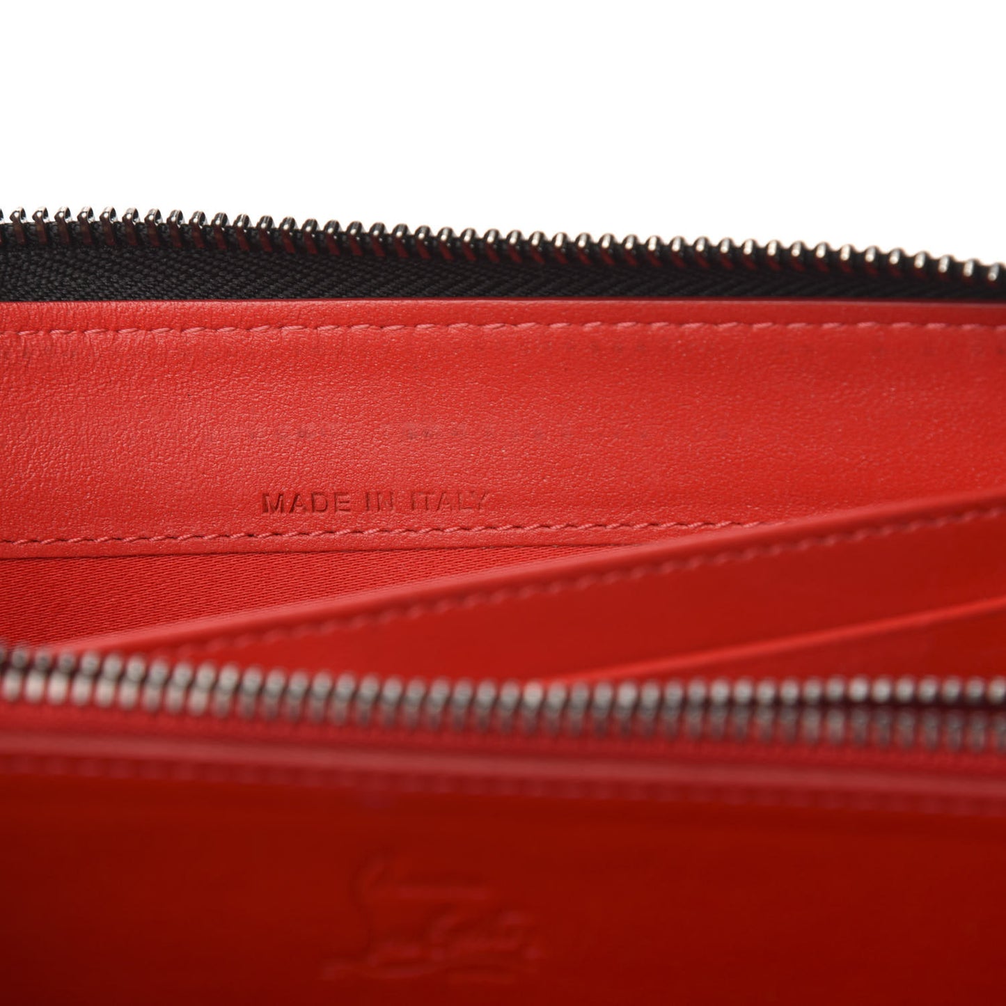 Calfskin Panettone Spiked Zip Around Wallet Black