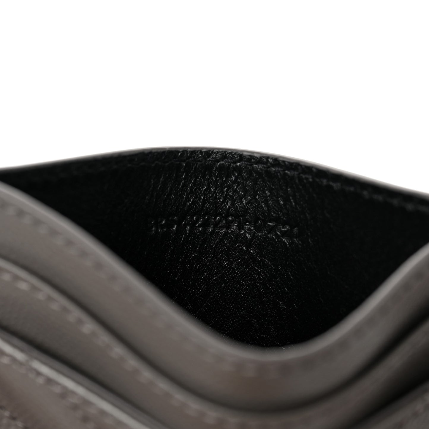 Grain De Poudre Matelasse Chevron Monogram Credit Card Case Fog