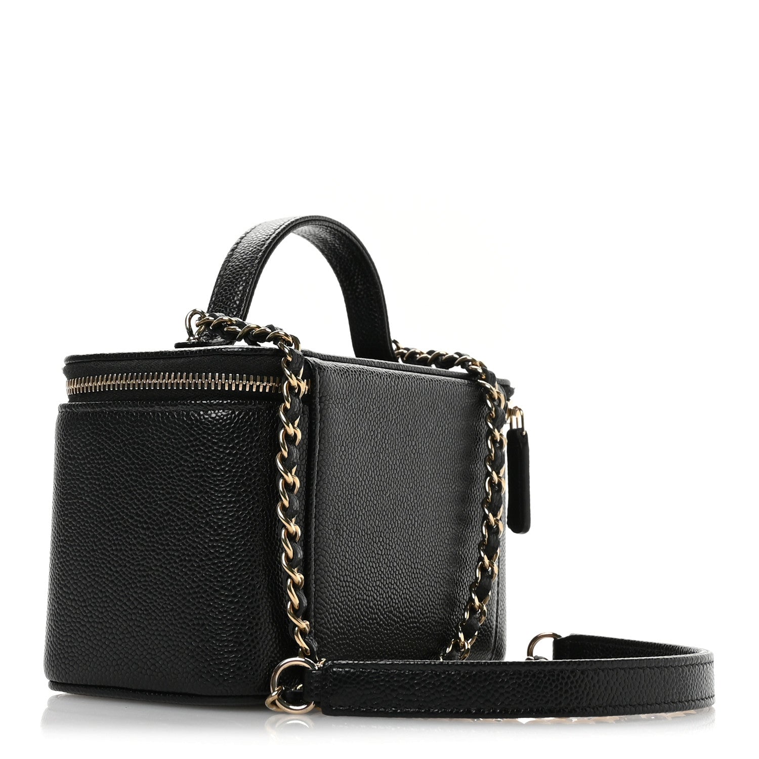 Chanel Caviar Quilted Top Handle Pocket Vanity Case Black 4 of 12