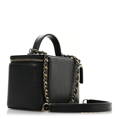Chanel Caviar Quilted Top Handle Pocket Vanity Case Black 4 of 12
