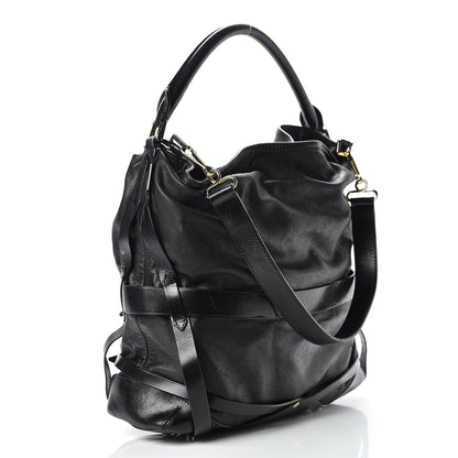 Burberry Soft Lambskin Bridle Calfskin Medium Gosford Hobo Black 3 of 19