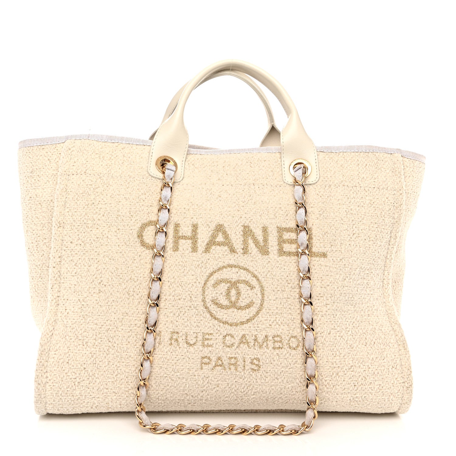 Chanel Lurex Boucle Medium Deauville Tote White 1 of 10