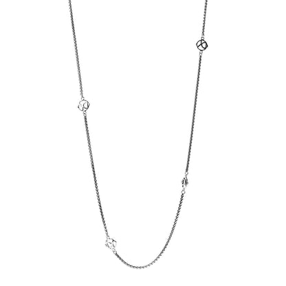 David Yurman Sterling Silver Logo Station Necklace 36" 1 of 4