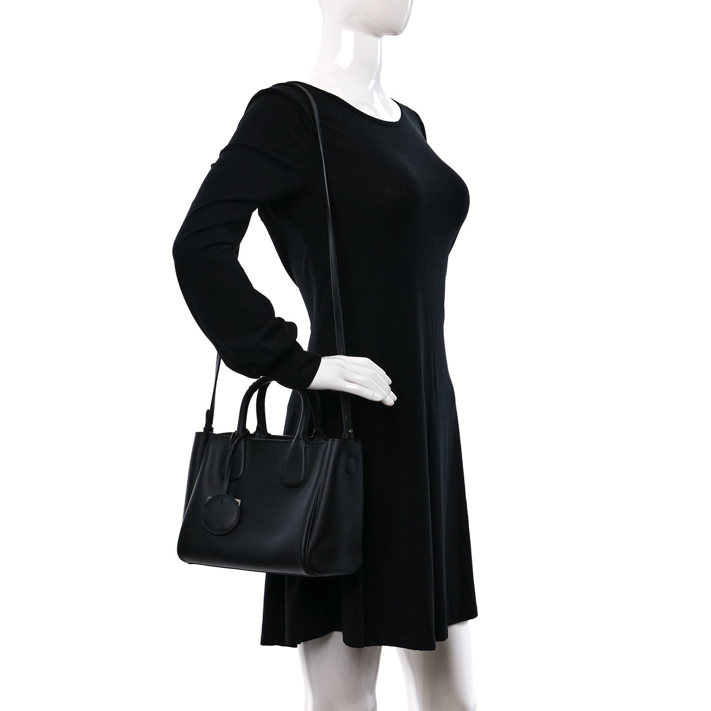 Calfskin Double Handle Small Nolita Satchel Black