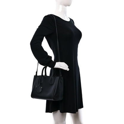 Salvatore Ferragamo Calfskin Double Handle Small Nolita Satchel Black 2 of 8