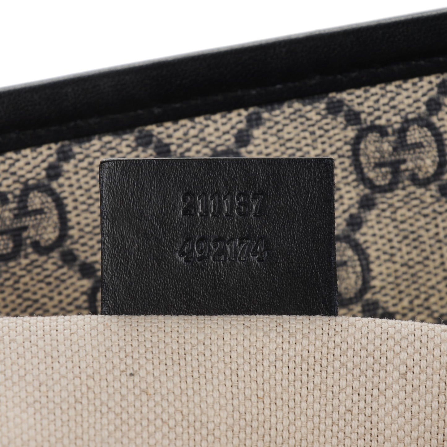 GG Supreme Monogram Medium Zippered Shopping Tote Navy