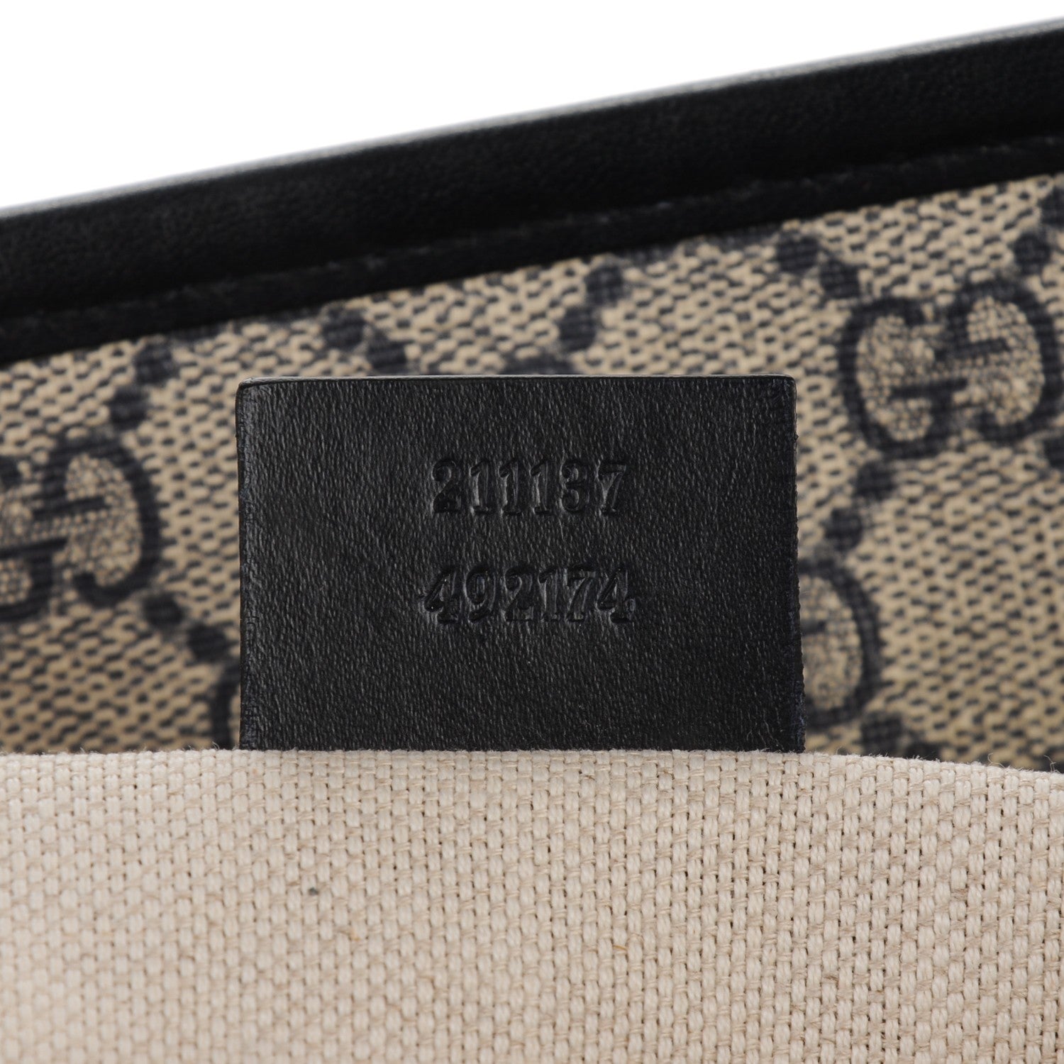 Gucci GG Supreme Monogram Medium Zippered Shopping Tote Navy 8 of 17