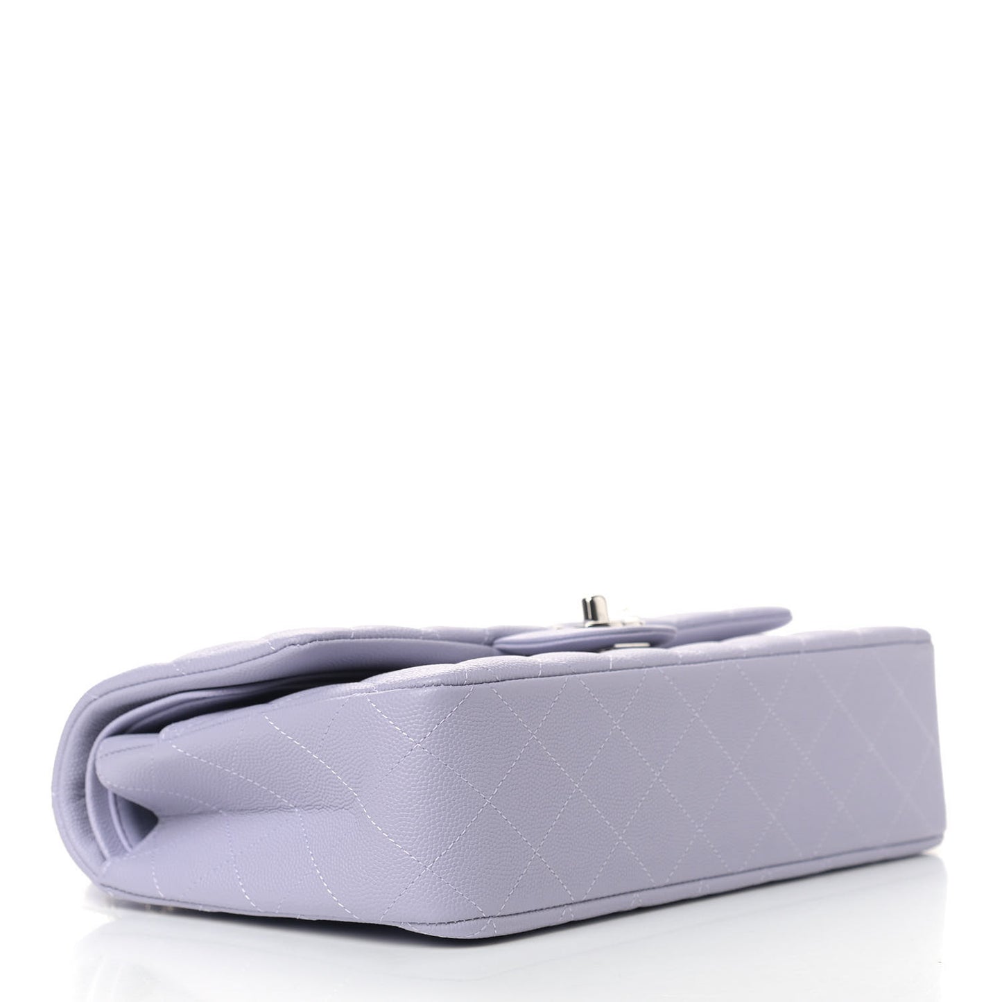 Caviar Quilted Medium Double Flap Light Purple