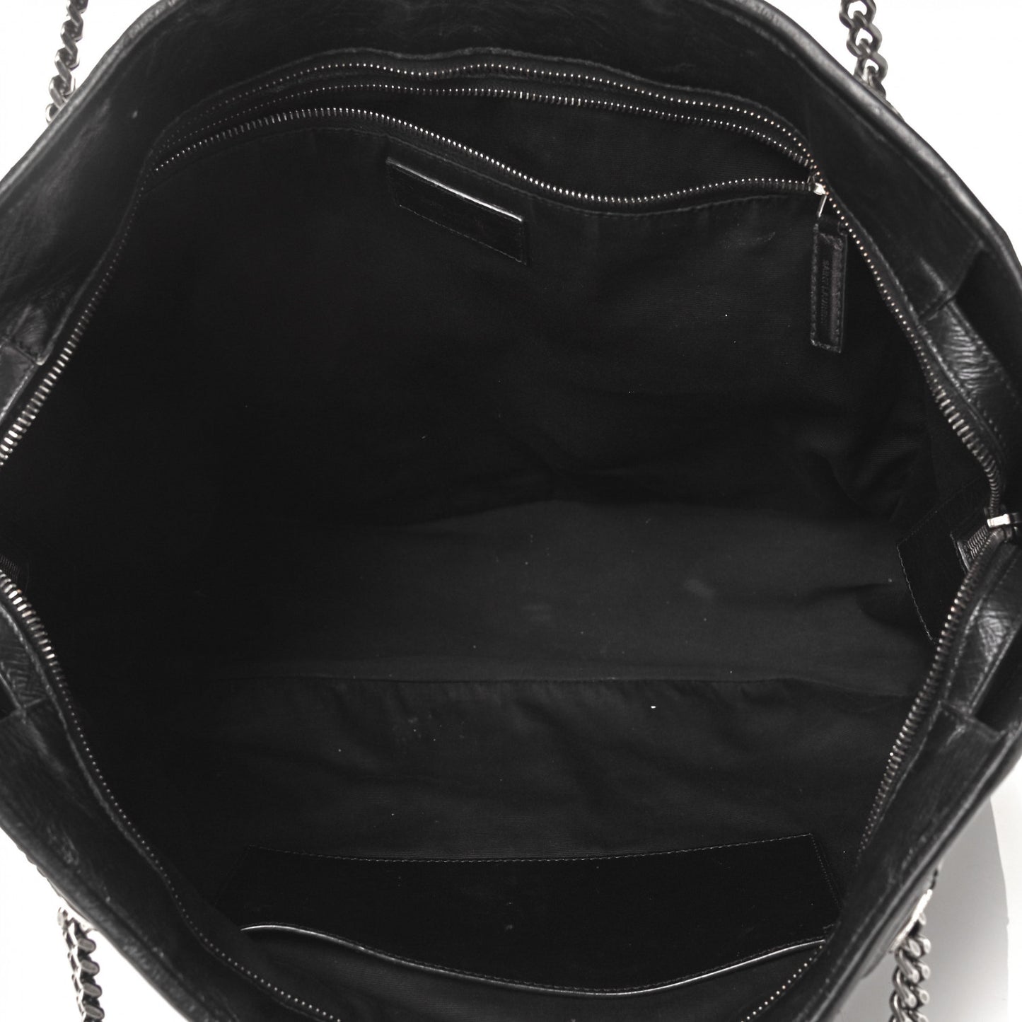 Crinkled Calfskin Matelasse Monogram Large Niki Shopping Tote Bag Black