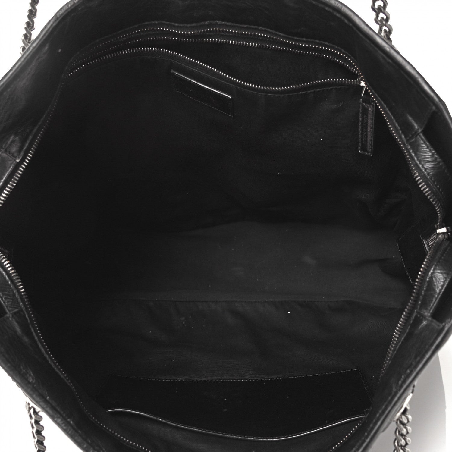 Saint Laurent Crinkled Calfskin Matelasse Monogram Large Niki Shopping Tote Bag Black 4 of 4