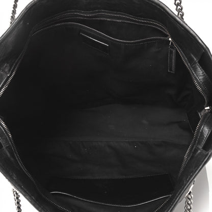 Saint Laurent Crinkled Calfskin Matelasse Monogram Large Niki Shopping Tote Bag Black 4 of 4