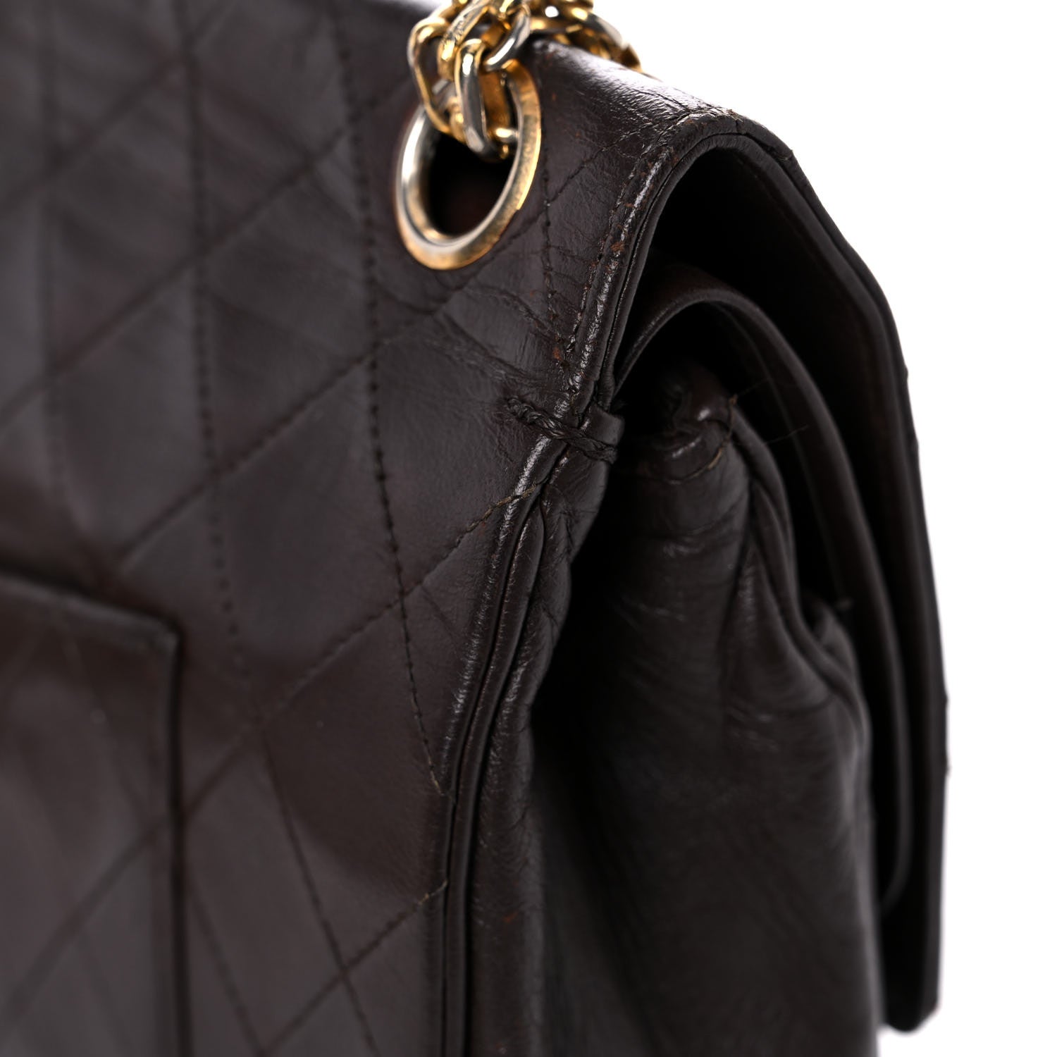Chanel Lambskin Quilted Medium Bijoux Chain Double Flap Brown 24 of 26