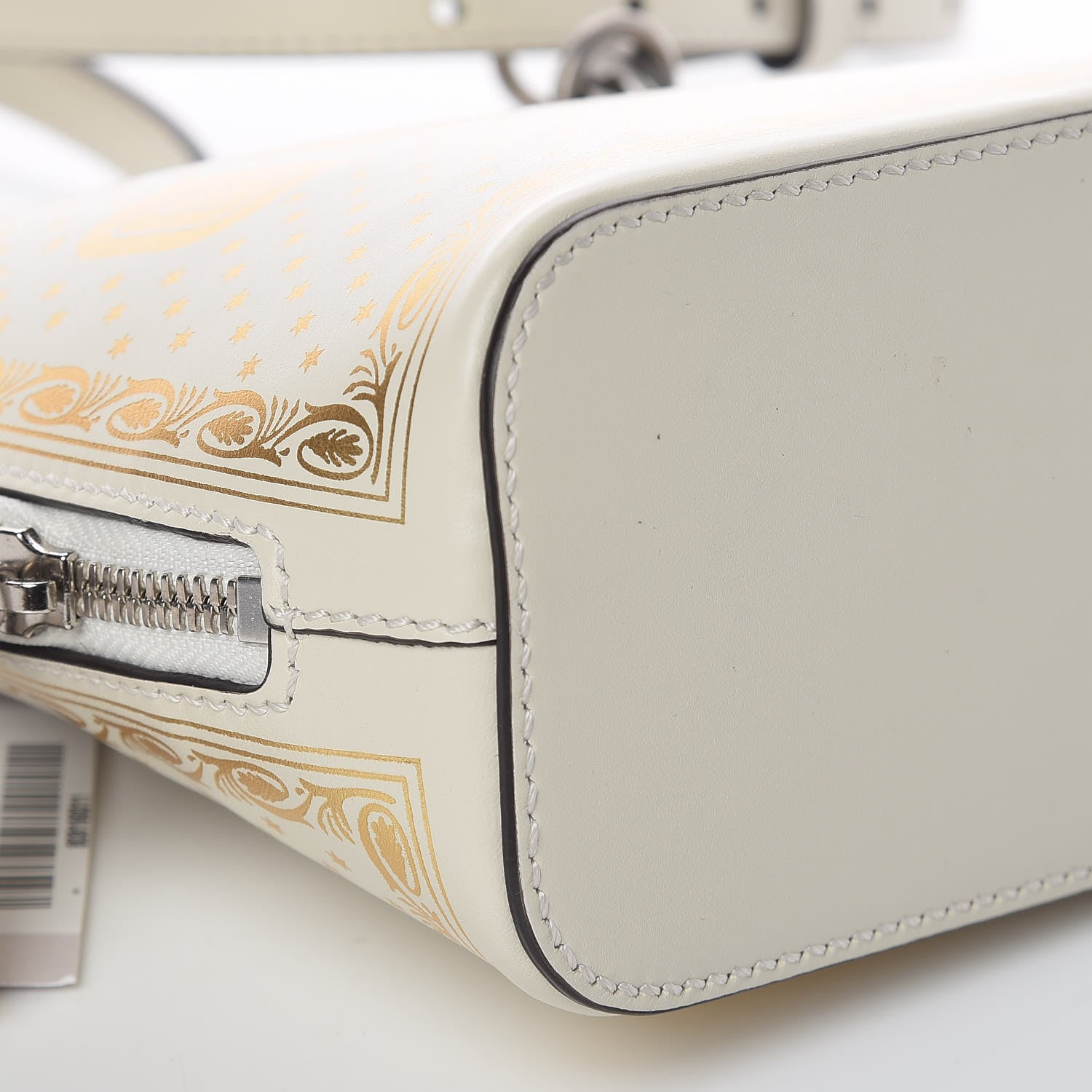 Gucci X SEGA Calfskin GUCCY Stars Mini Dome Shoulder Bag Mystic White Gold 8 of 9