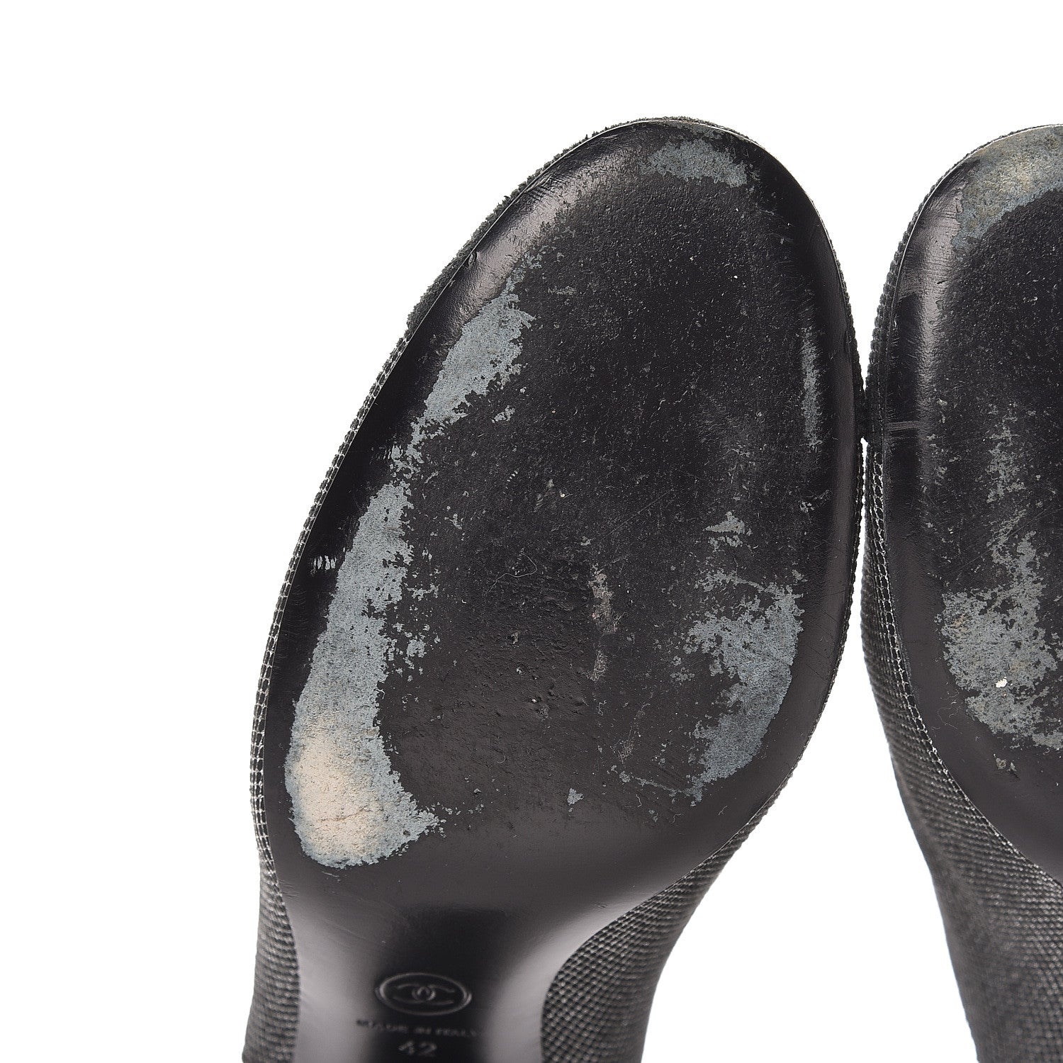 Chanel Mesh CC Cap Toe Ankle Boots 42 Argent Black 8 of 11