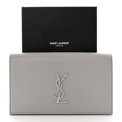 Saint Laurent Grain De Poudre Classic Monogram Kate Clutch Souris 10 of 10