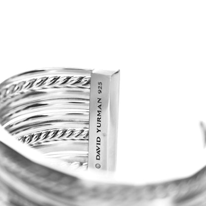 David Yurman Sterling Silver Diamond Wide Stax Cuff Bracelet 4 of 4