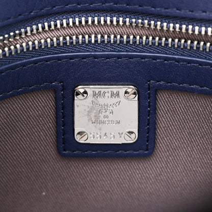 MCM Calfskin Ottomar Monogram Medium Millie Crossbody Bag Navy Blue 6 of 10
