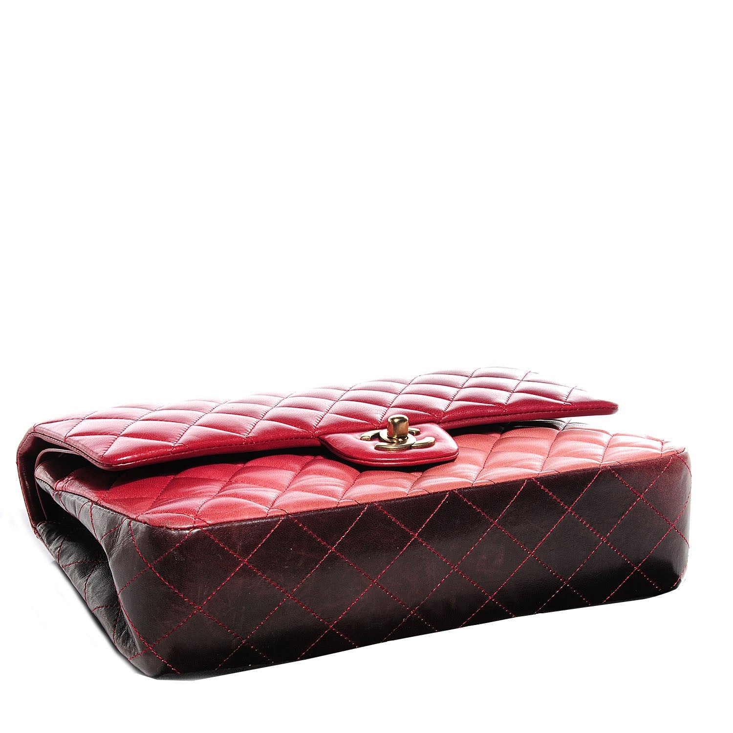 Chanel Lambskin Degrade Medium Double Flap Red 8 of 8