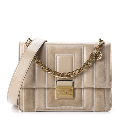 Fendi Agnello Old Shine Chamois F is Fendi Embossed Kan U Shoulder Bag Amido Nude 1 of 10