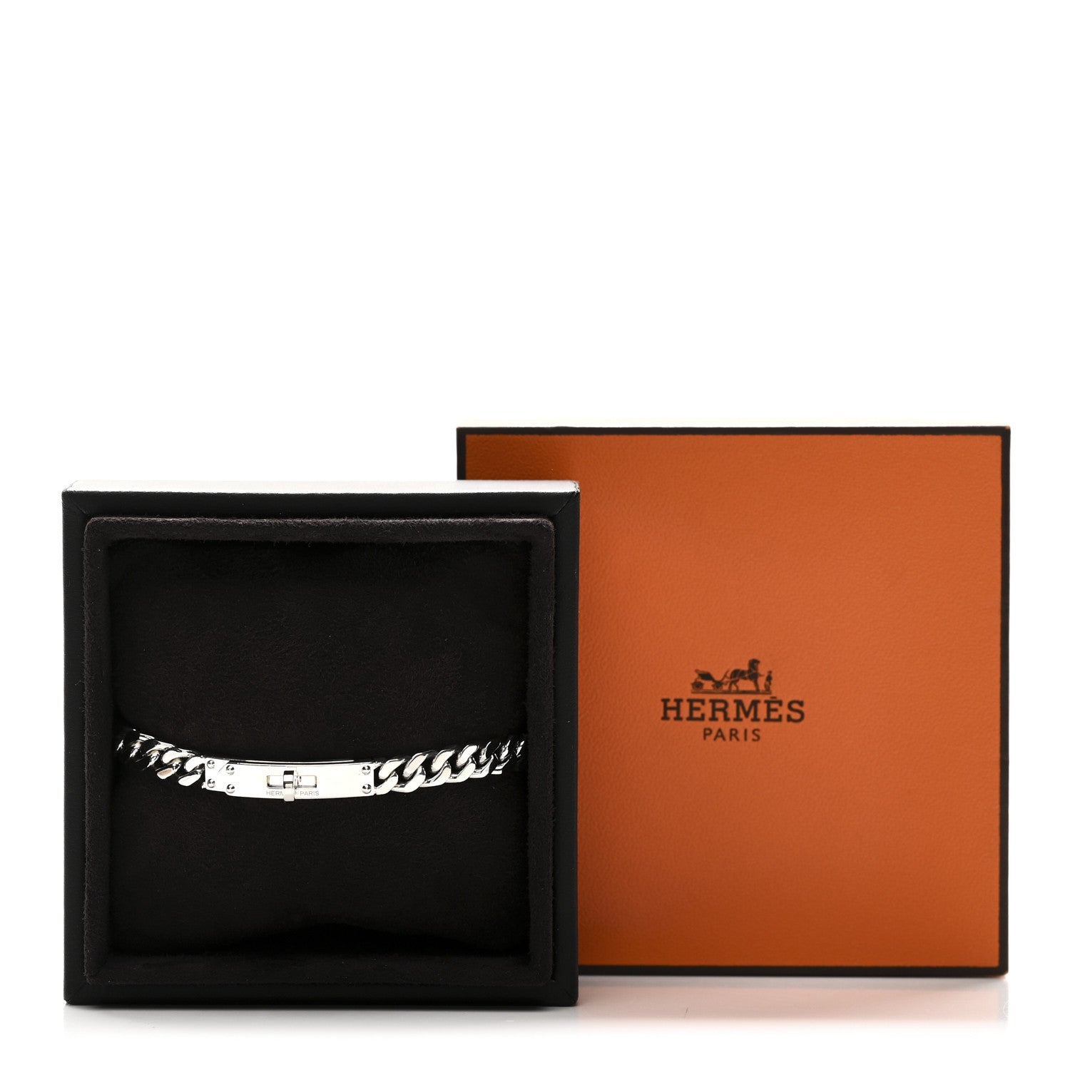 Hermes Sterling Silver TPM Kelly Gourmette Bracelet 4 of 4